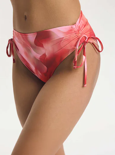 Esotiq vysoké plavkové kalhotky červené - Červeno-růžová