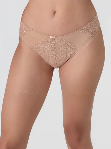 Sassa klasické kalhotky s krajkou béžové - béžová
