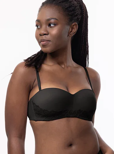 Dorina balkonová podprsenka bez kostic černá - černá