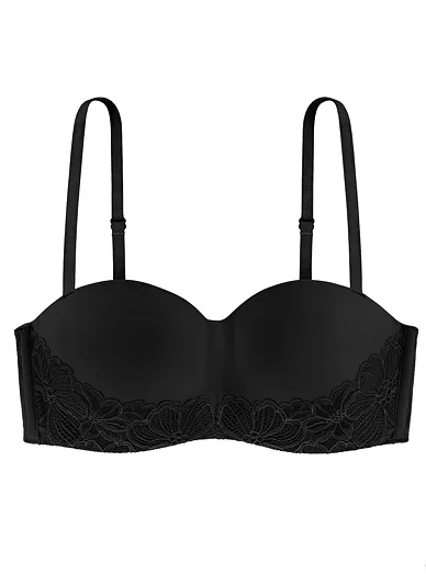 Dorina balkonová podprsenka bez kostic černá - černá