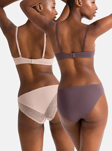 Sada podprsenek push-up Dorina Amora - béžová/fialová