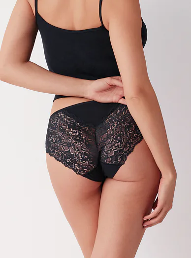 Cotonella sada bavlněných kalhotek klasického střihu černá - černá