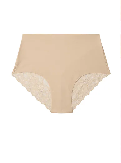 Jadea Donna bavlněné kalhotky s vysokým pasem tělové - béžová