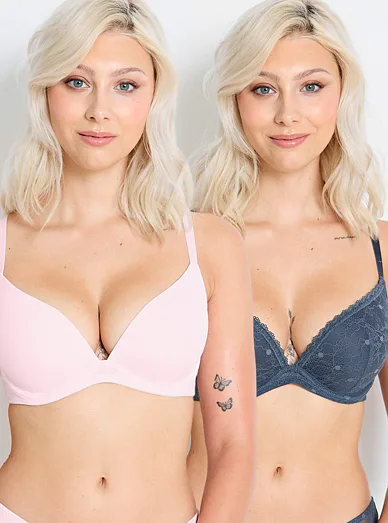  Dorina Radha sada push-up podprsenek - šedo-růžová