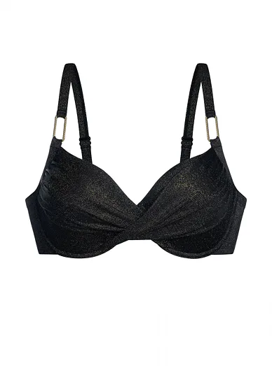 Dorina Kyra třpytivá plavková podprsenka s kosticí černá - černá