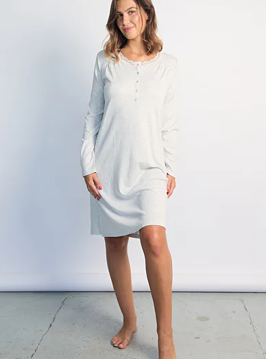 ADMAS noční košile šedá - šedá