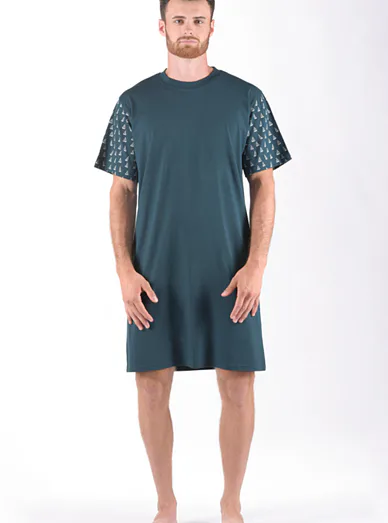 Gina pánská noční košile - petrolejová