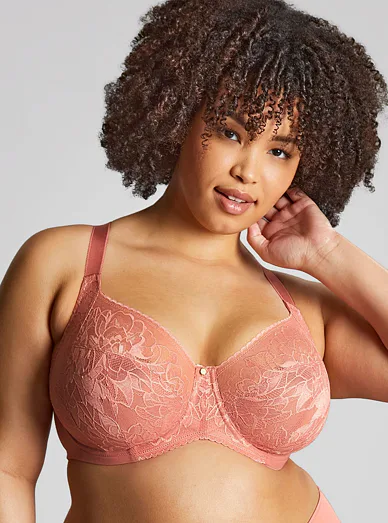 Panache Dream krajková podprsenka s kosticí růžová - starorůžová