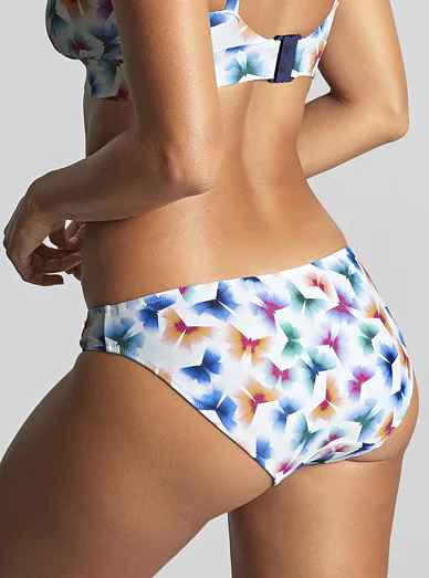 Panache Kara plavkové kalhotky s grafickým vzorem - motýl na bílé