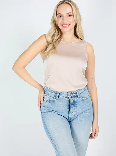 Cotonella elegantní tílko se širšími ramínky pudrově růžové - pudrová růžová