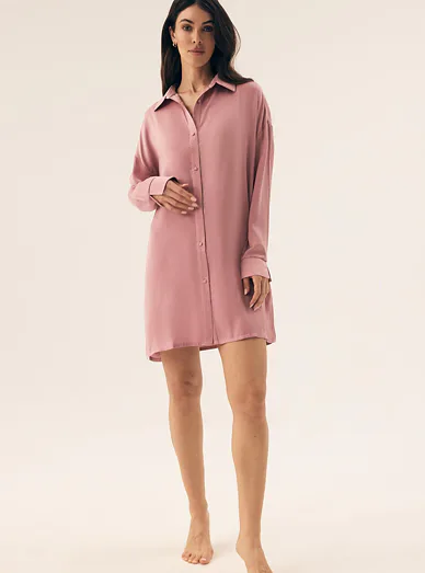 Esotiq Rhone saténová noční košile růžová - růžová