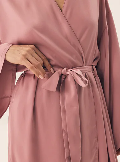 Esotiq Rhone saténový župan růžový - růžová