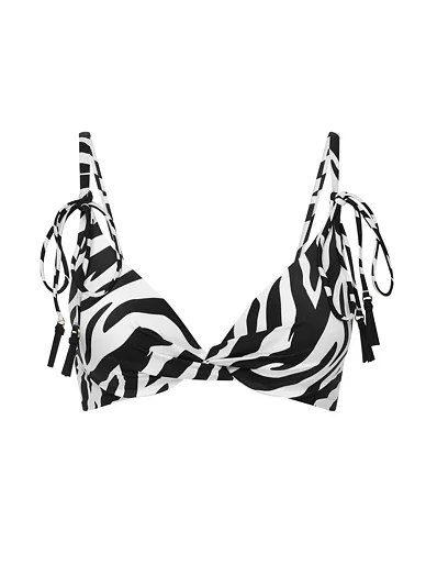 Esotiq Zibraz vyztužená plavková podprsenka se zebrovaným vzorem - smetanová