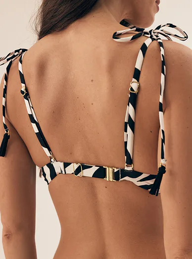 Esotiq Zibraz vyztužená plavková podprsenka se zebrovaným vzorem - smetanová