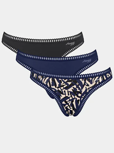 Sloggi bavlněná tanga ve výhodném balení - Arktická noc