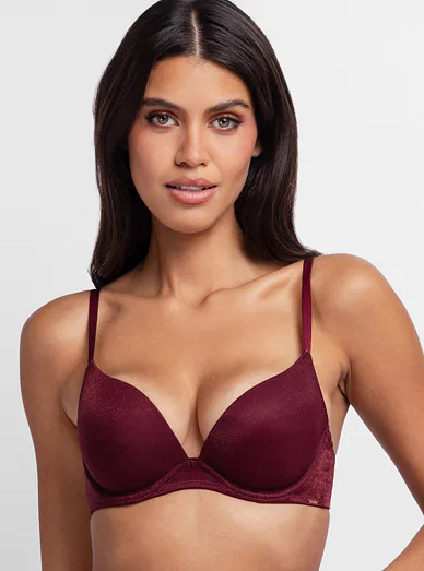 Dorina push-up podprsenka s kosticemi vínová - červená