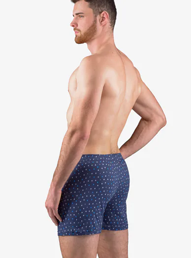 Gina pánské bavlněné trenýrky se vzorem - šedo-modré