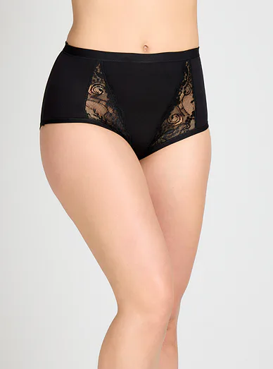 Jadea Donna bavlněné kalhotky s vysokým pasem černé - černá
