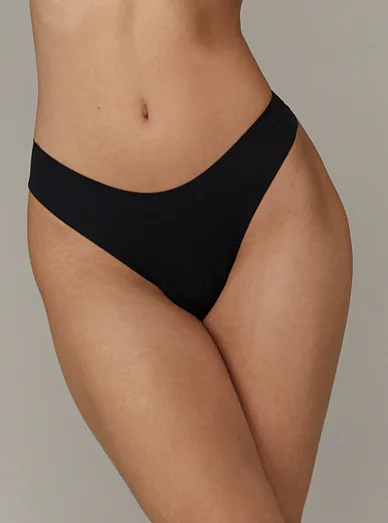 Aruelle Demi bezešvá tanga z mikrovlákna černá - černá