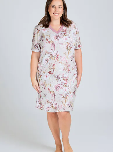 Lady Belty dámská noční košile s květinovým vzorem - potisk