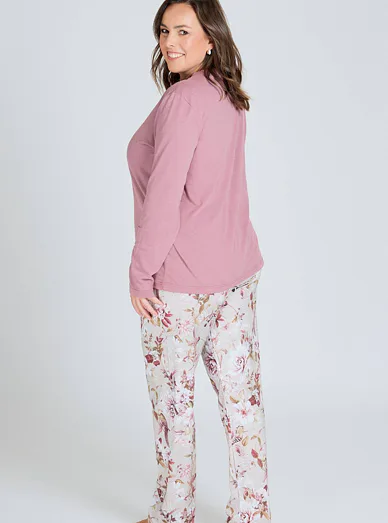 Lady Belty dámský pyžamový set s květinovým vzorem - potisk