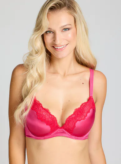 Dorina push-up podprsenka s kosticemi růžová - růžová