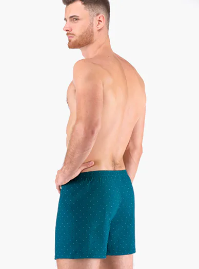 Gina pánské bavlněné trenýrky se vzorem - petrolejová,aqua