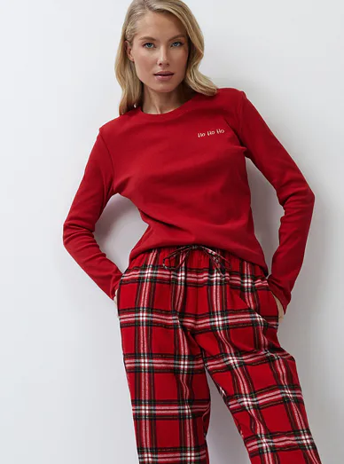 Aruelle vánoční dámské pyžamo bavlněné červené - červená