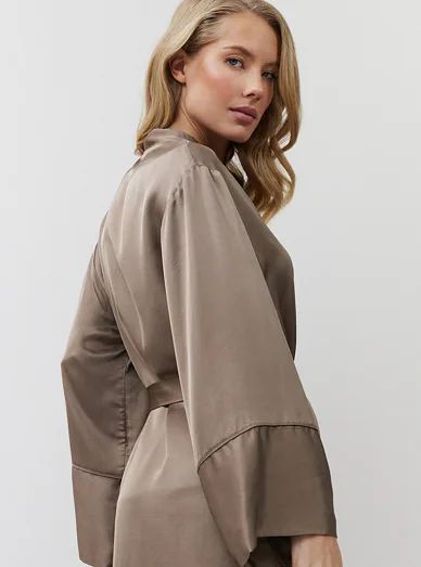 Aruelle lehký dámský župan hnědý - hnědá taupe