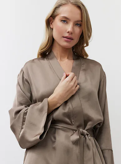 Aruelle lehký dámský župan hnědý - hnědá taupe