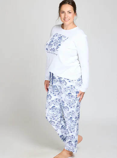 Admas dámský pyžamový set modrý - modrá