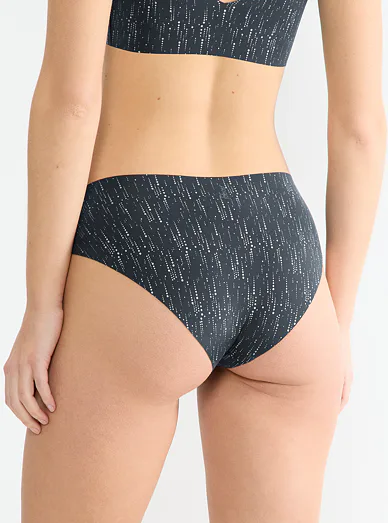 Sloggi vysoké kalhotky černo-stříbrné - černo-stříbrná