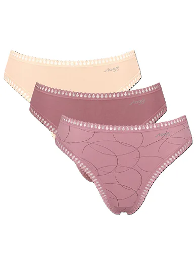 Sloggi bavlněné klasické kalhotky, sada 3 ks - pudrová růžová