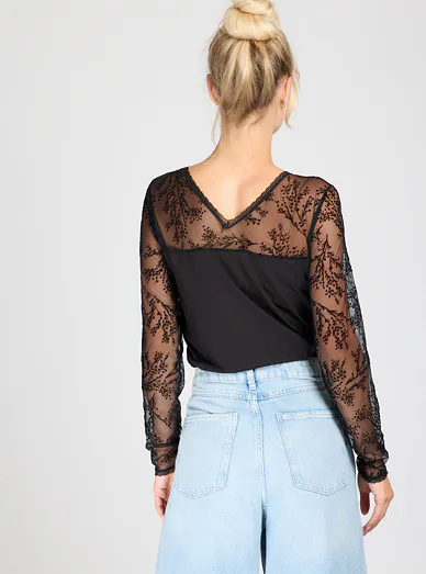 Eldar dámská halenka s krajkou černá - Černá