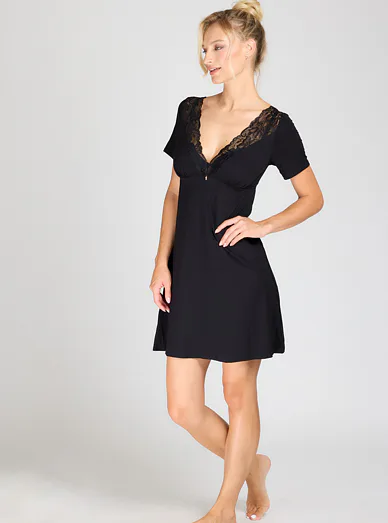 Babella noční košile černá - černá