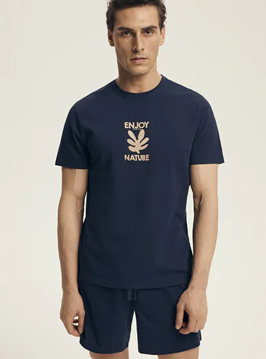 Esotiq krátké pánské pyžamo modré - námořnická