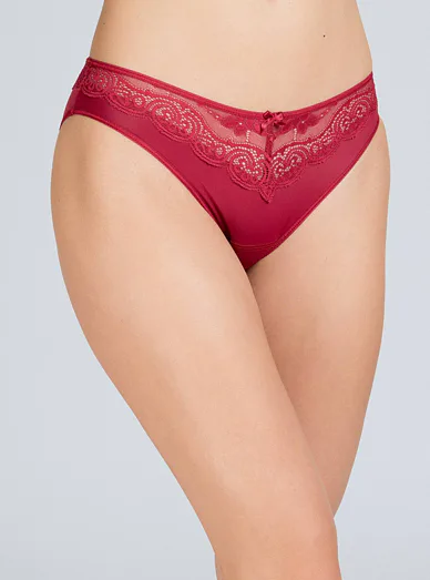 Vova krajkové klasické kalhotky červené - Tmavě červená