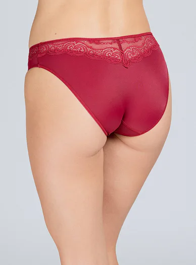 Vova krajkové klasické kalhotky červené - Tmavě červená