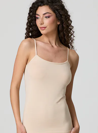 Jadea tílko s tenkými ramínky béžové - béžová