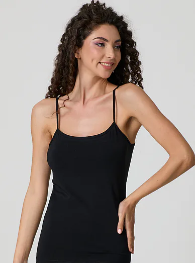 Jadea tílko s tenkými ramínky černé - černá