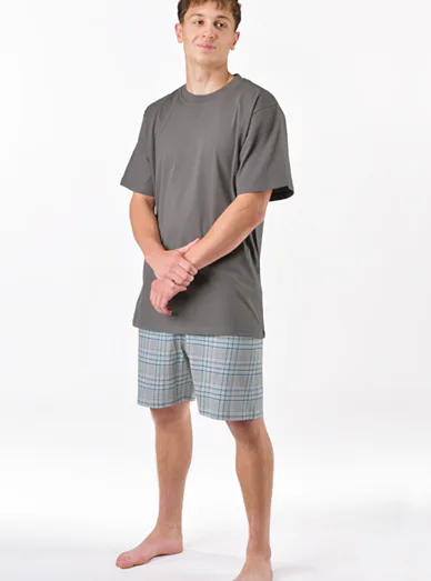 Gina pánské pyžamo krátké šedé - Šedá