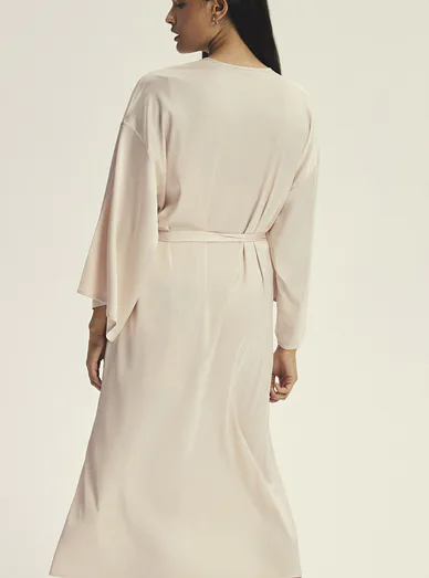 Esotiq dámský saténový župan béžový - béžová