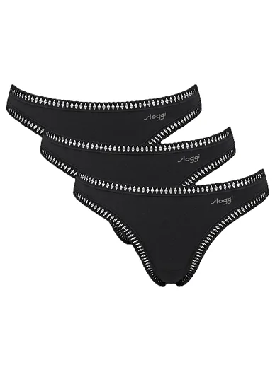 Sloggi dámská tanga ve výhodném balení černá - černá