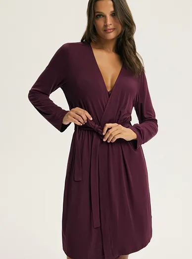 Esotiq dámský župan vínový - Mahagonová