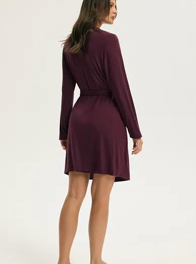 Esotiq dámský župan vínový - Mahagonová