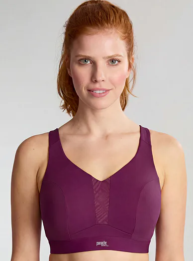 Panache Sport nevyztužená sportovní podprsenka vínová - Vínová