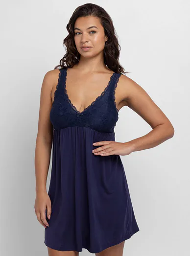 Dorina dámská noční košile modrá - tmavě modrá