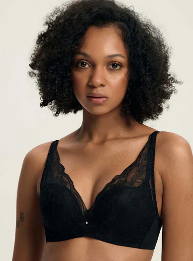 Esotiq push-up podprsenka s kosticí černá - černá