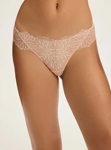 Esotiq krajkové klasické kalhotky béžové - písková