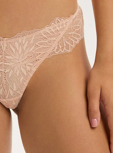 Esotiq krajkové klasické kalhotky béžové - písková